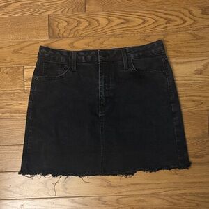 Just Black Frayed Hem Mini Skirt